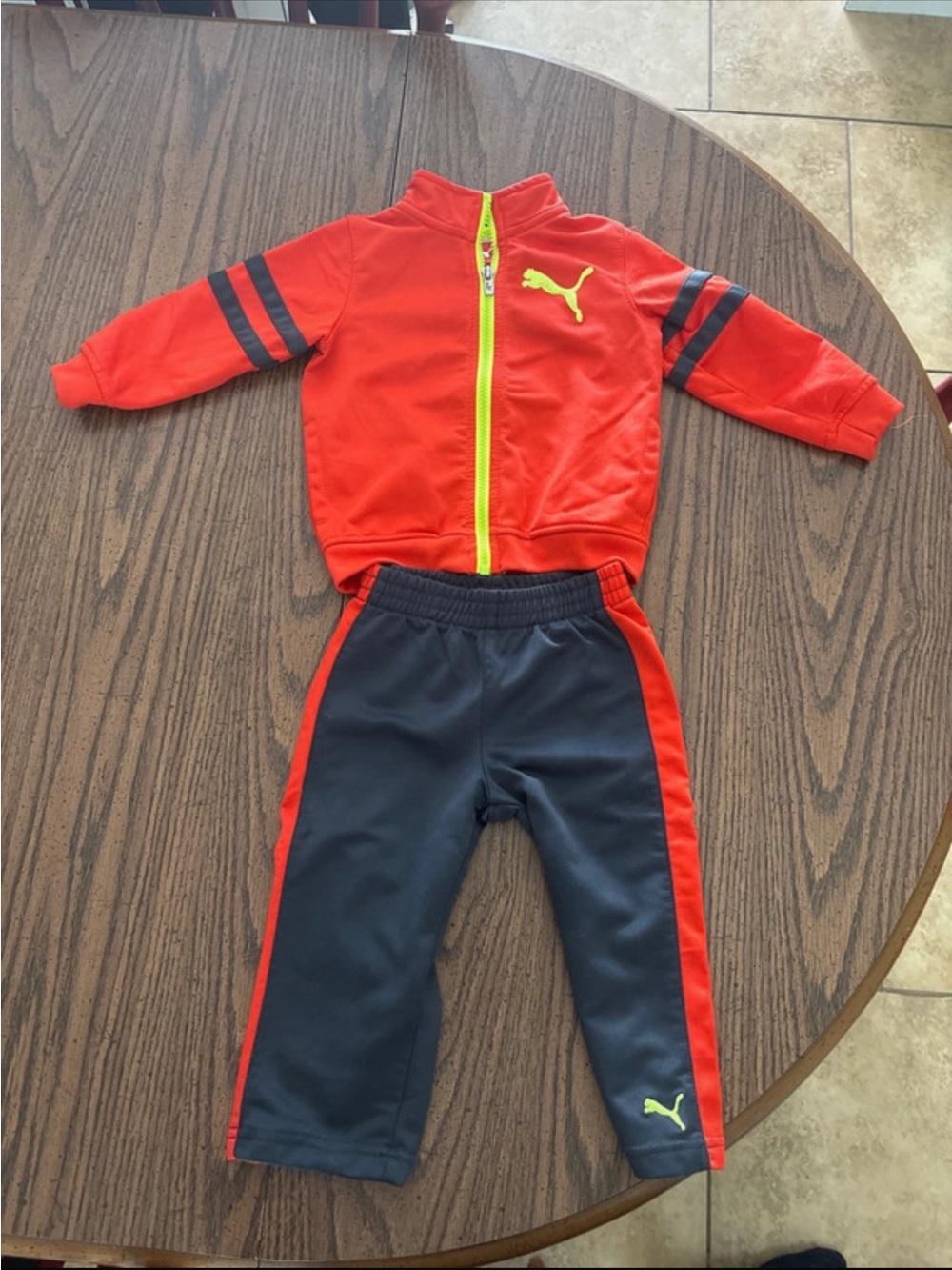 Puma Red & Black Kids' Track Jacket and Joggers Set